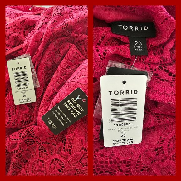 Torrid Midi Lace Dress NWT Size20 OBO - Picture 4 of 4